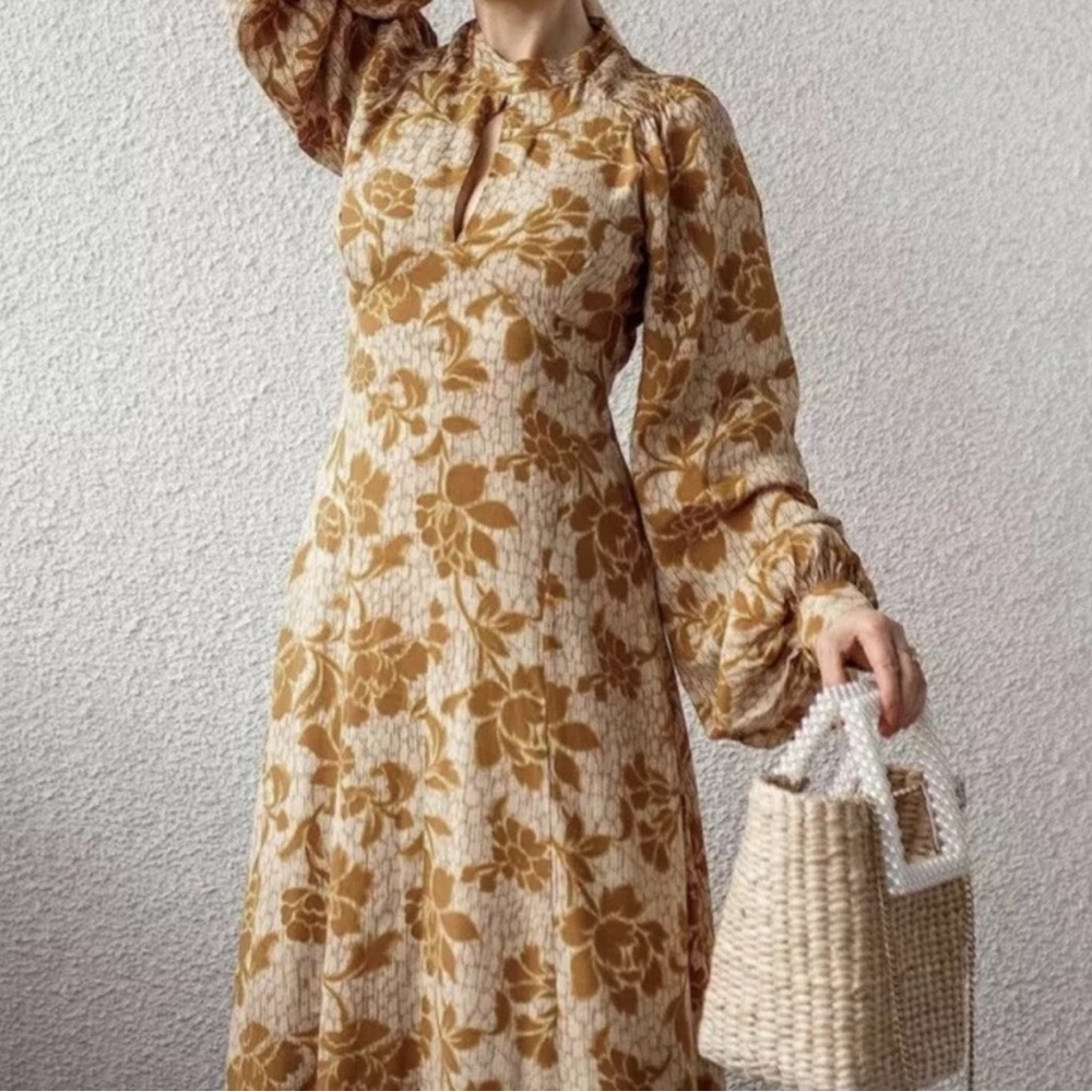 🆕 ZARA | Midi Floral Print Dress - Picture 8 of 10